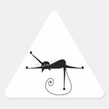 Black Whimsy Kitty 7 Stickers