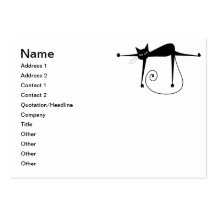 Black Whimsy Kitty 8 Business Card Templates
