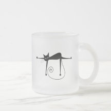 Black Whimsy Kitty 8 Coffee Mug