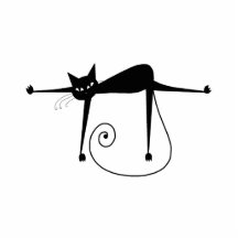 Black Whimsy Kitty 8 Cut Outs