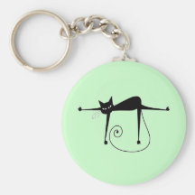 Black Whimsy Kitty 8 Key Chain