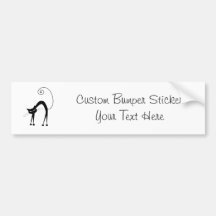 Black Whimsy Kitty 9 Bumper Stickers