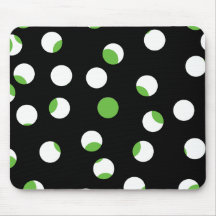 Black, White and Green Spotty Pattern. Mousepads