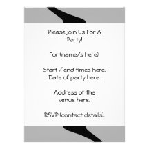 Black, White and Grey Twist Design. Custom Invitation