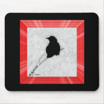 Black, White and Red All Over Mousepad