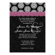 Black White Antique Berry Lace Wedding 31 Custom Invite