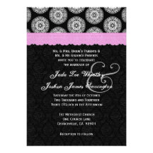 Black White Antique Lilac Pink Lace Wedding 32 Announcements