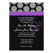 Black White Antique Purple Lace Wedding 22 Cards