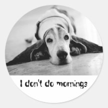 Black & White Basset Hound Sticker