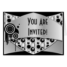 Black & White Bubbly Deluxe Wedding Invitation Card