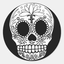 Black/White Candy Skull Stickers