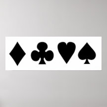 Black & White  Card Suits 1 Print