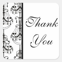 Black & White Chandelier Elegant Wedding Sticker