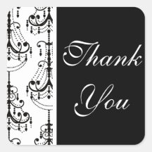 Black & White Chandelier Elegant Wedding Sticker