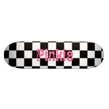 Black & White Chequered Pinkie Skateboard