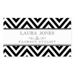 Black + White Chevron Fashion Stylist Template Business Card