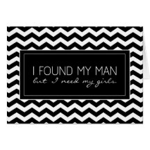 Black & White Chevron Striped Bridesmaid Request Greeting Cards