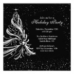Black White Christmas Holiday Party Invitation