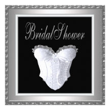 Black White Corset Bridal Shower Personalized Invitation
