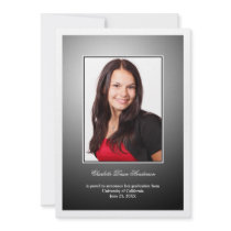 Black white custom photo graduation announcement invitations
