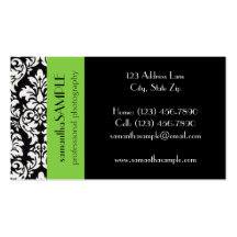 Black & White Damask Business Card Template