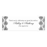 Black White Damask Floral Wedding Favour Tags Business Cards