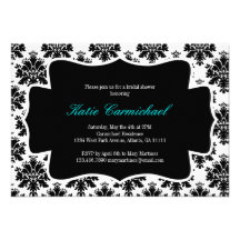 Black & White Damask Invitation