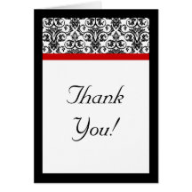 Black/White Damask w/ Ravishing Red Accent Card
