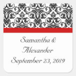 Black/White Damask w/ Ravishing Red Accent Sticker