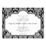 Black White Damask Wedding Invitations Monogrammed invitations