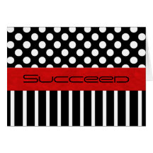 Black & White Dot & Stripe Note Card