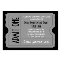 Black+White Event Ticket Pack, Lg Business Card Sz