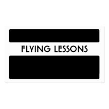 Black white flying lessons business cards