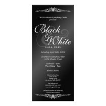 Black & white gala ball dance corporate tea length invitations