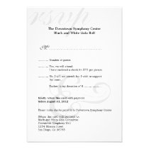 Black & white gala corporate simple RSVP response invitations