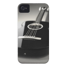 Black & White Guitar iPhone 4 or 4s Cell Phone Cas Case-Mate iPhone 4 Case