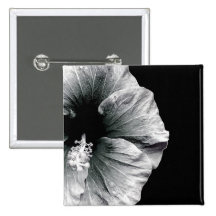 Black & White Hibiscus Flower Photography Pin