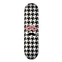 Black & White Houndstooth; Hipster Skate Board