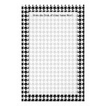 Black/White Houndstooth Stylish Fashion Designer Stationery