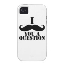 Black White I Moustache You A Question Fun iPhone 4/4S Cover