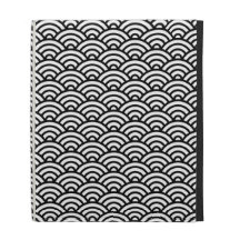 Black white Japaneese abstract waves iPad folio iPad Cases