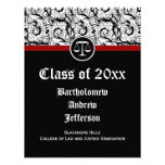 Black/White Justice Scales Law School Graduation Invite