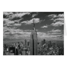Black & White landscape of New York City skyline Greeting Card