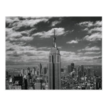 Black & White landscape of New York City skyline Post Card