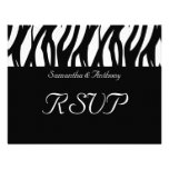 Black/White Modernist Stripe Wedding RSVP Cards Invitation