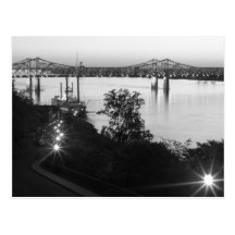 Black & White Natchez Under-The-Hill Postcard