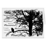 Black & White Nevermore Raven Silhouette Greeting Cards