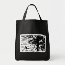 Black & White Nevermore Silhouette Raven Bag