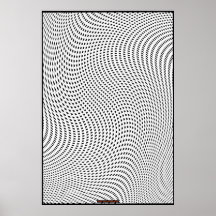 Black & White Op Art Optical Illusion Wall Poster