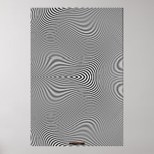 Black & White Op Art Optical Illusion Wall Poster